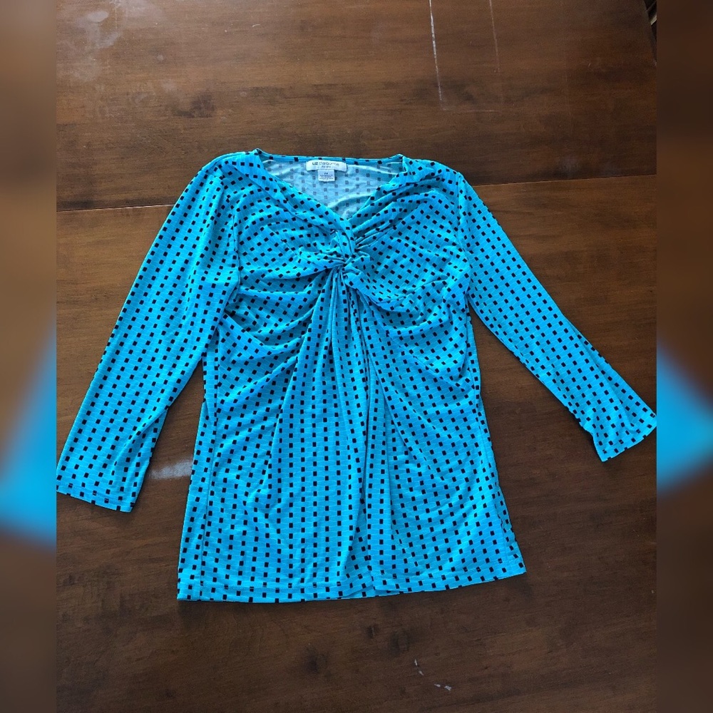 Blue and Black Blouse